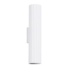 SOLLUX lighting Moderna bela stenska svetilka, valovita cev, 30 cm, zgoraj in spodaj, za dnevno sobo, hodnik, 2xGU10 10W, KARBON, Sollux Lighting