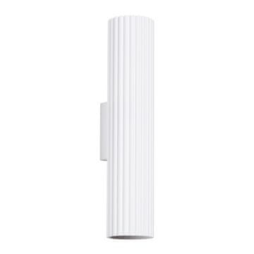 SOLLUX lighting Moderna bela stenska svetilka, valovita cev, 30 cm, zgoraj in spodaj, za dnevno sobo, hodnik, 2xGU10 10W, KARBON, Sollux Lighting