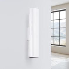 SOLLUX lighting Moderna bela stenska svetilka, valovita cev, 30 cm, zgoraj in spodaj, za dnevno sobo, hodnik, 2xGU10 10W, KARBON, Sollux Lighting