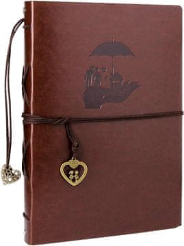 shumee Podstavek za album za scrapbooking, črne usnjene strani, rjava barva