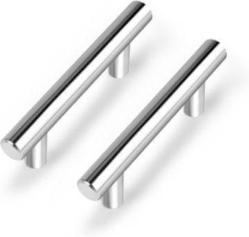 shumee Ročaji za pohištvo, letve za omarice s predalniki, srebrne barve, jeklo, 10 cm, 12 kosov.