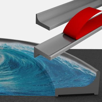 shumee Prag za tuš, samolepilno tesnilo, vodna zapora, siva 500 cm