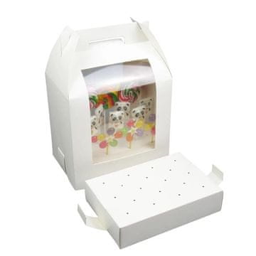 Škatla za cake pops 15x21x30cm z okencem in vložkom 5 kosov