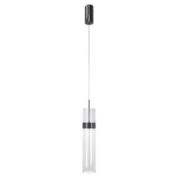 shumee Moderna dekorativna viseča svetilka, prozorna cev, grafitni elementi, LED spremenljiva barva 6W AMBIENTE Light Prestige