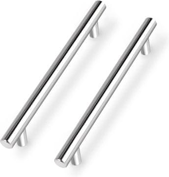 shumee Ročaj za predale omaric, srebrne barve, jeklo, 10 kosov, 256 mm