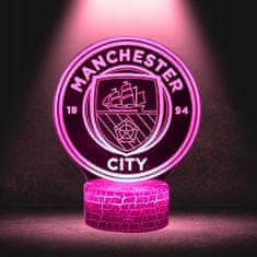 shumee Otroška nočna lučka Manchester City Coat of Arms 16 LED 3D + daljinski upravljalnik