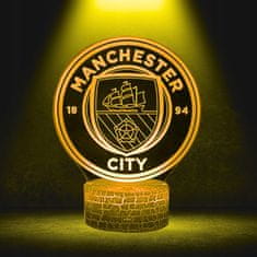 shumee Otroška nočna lučka Manchester City Coat of Arms 16 LED 3D + daljinski upravljalnik