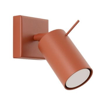 SOLLUX lighting Moderna oker rdeča stenska svetilka, premični reflektor za spalnico, predsobo, 1xGU10 10W RING Sollux Lighting