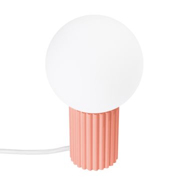 SOLLUX lighting Moderna namizna svetilka breskve barve z utorjenim ohišjem in belo stekleno kroglo s stikalom za predsobo, dnevno sobo, 1xG9 8W, HALO Sollux Lighting