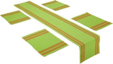 shumee Jedilni set prtičkov 4 + 1 prt bombaž 32x137 cm zelen