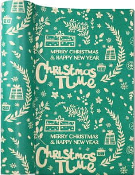 shumee Darilni papir za božična darila 43cmx15m zelen