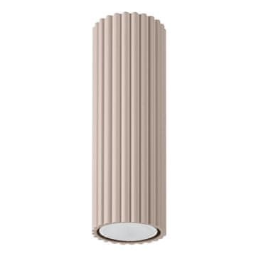 shumee Moderna stropna svetilka, taupe, okrogla, valovita, cev, 20 cm, 1xGU10 10W, KARBON, Sollux Lighting