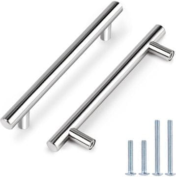 shumee Ročaji za pohištvo za predalne omarice, kovinski, srebrni, 160 mm, 20 kosov