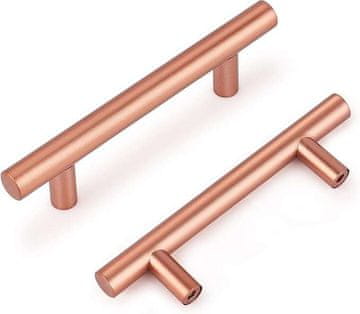 shumee Ročaji za pohištvo, letve za omare in predale, rožnato zlato jeklo 76 mm, 12 kosov