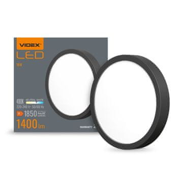 shumee Stropna svetilka Down Light črna razred E 15W 1850lm 3000K / 4000K / 6500K 19,2 cm Videx