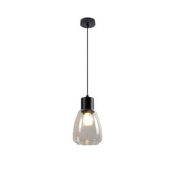 shumee Črna viseča svetilka, senčnik iz prozornega stekla, MOLDO 1xE27 40W CA31-35066 Candellux