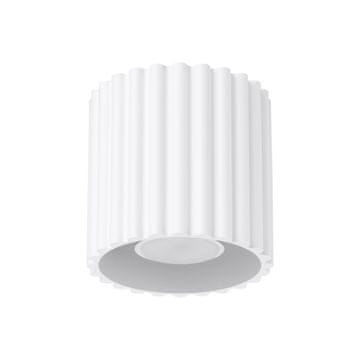 shumee Moderna okrogla stropna svetilka z žlebičastim vzorcem, bela 10 cm 1xGU10 10W AURA Sollux Lighting