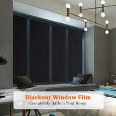 shumee Samolepilna zatemnitvena folija za okna, neprozorna črna, 75x200 cm