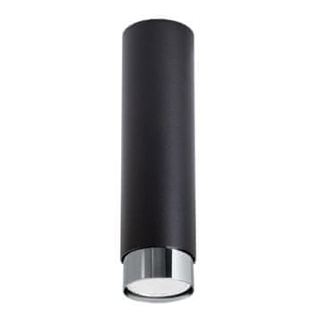 SOLLUX lighting Moderna stropna svetilka 22,5 cm črna/krom okrogla za kuhinjo v predsobi 1xGU10 10W NERO Sollux Lighting