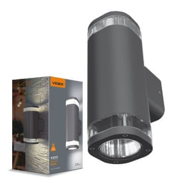 VIDEX Zunanja stenska svetilka, zgoraj-spodaj, 2xGU10 aluminij, IP54, BRUNO Videx