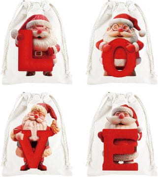 shumee Božične darilne vrečke iz blaga z vrvico 33×38 cm