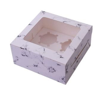 shumee Škatla za 4 mafine 16x16x7,5 cm z okencem in vložkom 10 kosov