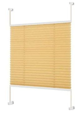 shumee Plisirana žaluzija brez vrtanja, s sponami, bež, 85 x 120 cm