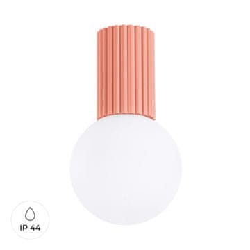 SOLLUX lighting Stropna svetilka moderna breskovo-bela, steklena, bela krogla, za kopalnico, predsobo 1xG9 8W IP44 HALO Sollux Lighting