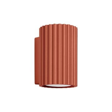 SOLLUX lighting Moderna oker rdeča stenska svetilka, valovita cev, 10 cm zgoraj in spodaj, za dnevno sobo, predsobo, 1xGU10 10W KARBON Sollux Lighting