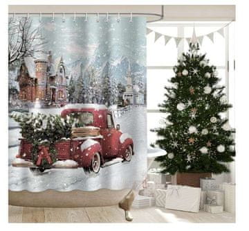 shumee Božična zavesa za tuš iz blaga, 183 x 183 cm
