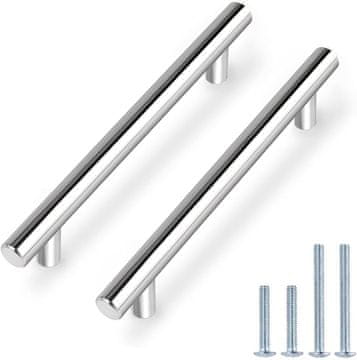 shumee Ročaj za predale omaric, srebrne barve, jeklo, 5 kosov, 224 mm