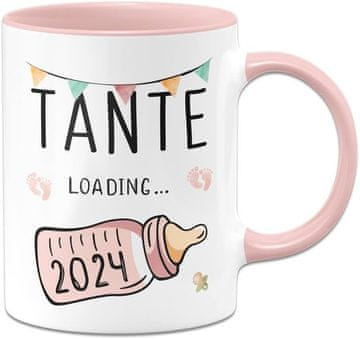 shumee Keramična skodelica kot darilo za teto nemškega jezika 330 ml roza barve