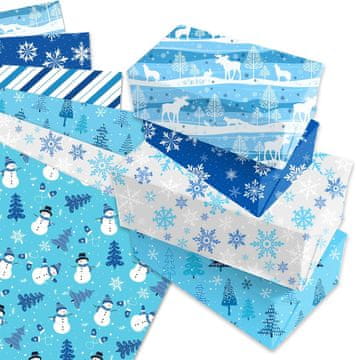 shumee Komplet 6 vrst božičnega papirja za zavijanje daril 50x68 cm