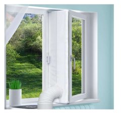 shumee Tesnilo za okno klimatske naprave, zaščitni tulec z zadrgo, belo, 500 cm