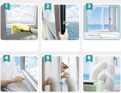 shumee Tesnilo za okno klimatske naprave, zaščitni tulec z zadrgo, belo, 500 cm