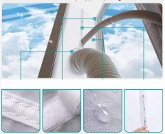 shumee Tesnilo za okno klimatske naprave, zaščitni tulec z zadrgo, belo, 500 cm