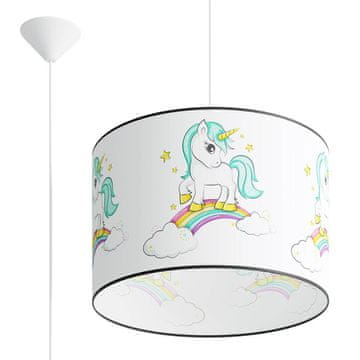 SOLLUX lighting Okrogla otroška viseča svetilka samorog Ø40 cm UNICORN 1xE27 15W SL.1413 Sollux Lighting