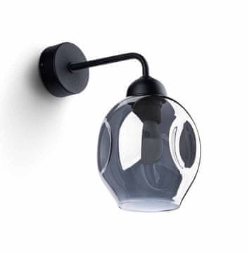 shumee Stenska svetilka Sollux FILLAN SL.1143 iz črnega stekla