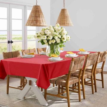 shumee Klasični pravokotni prt, odporen proti madežem, rdeč, 130 x 160 cm