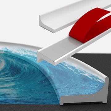 shumee Prag za tuš, samolepilno tesnilo, vodna zapora, bel, 350 cm