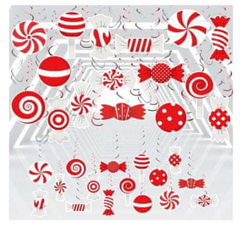 shumee Božični okrasni papirnati obeski s spiralo, komplet 48 kosov