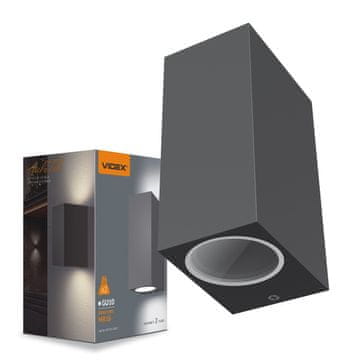 VIDEX Zunanja stenska svetilka, zgoraj-dol, 2xGU10 aluminij, IP54, ARON Videx