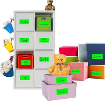 shumee Samolepilne etikete za kartonske škatle, zelene 14 x 10 cm, 80 kosov.