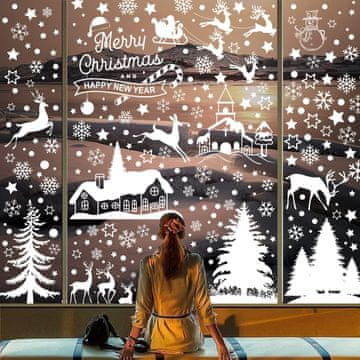 shumee Božične nalepke za okna 30x40cm Različni dizajni 9 listov