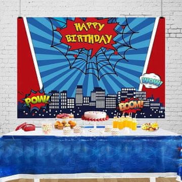 shumee Komplet okraskov za rojstni dan, ozadje, transparent, 180x120 cm, prt za enkratno uporabo