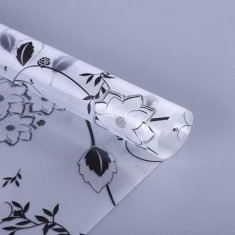 shumee Polprozorna samolepilna okenska folija z vzorcem rož, 60x200 cm, mat