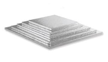 shumee Kvadratna podlaga za torto SREBRNA DEBELINA 25x25x1,2 cm
