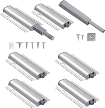 shumee Ključavnica za pohištvo Magnetna zapah za vrata Push to Open Komplet 6 kosov