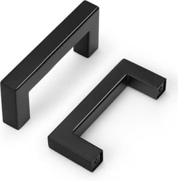 shumee Ročaji omaric, letve črne barve, razmik 76 mm, nerjaveče jeklo, 5 kosov