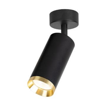 shumee Moderna črno-zlata okrogla stropna svetilka, premična, 1xGU10 10W MICA Milagro